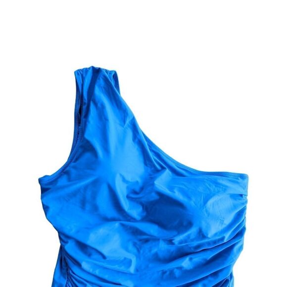 J. Crew Plus Size Ruched One Shoulder One Piece Swimsuit sz 18 NWT Sail - Picture 7 of 13